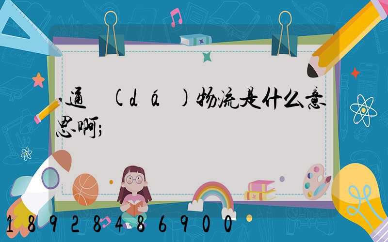 通達(dá)物流是什么意思啊